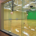 glass walls for athletic facility