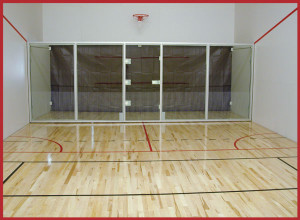 Movable Glass Walls for Racquetball Courts